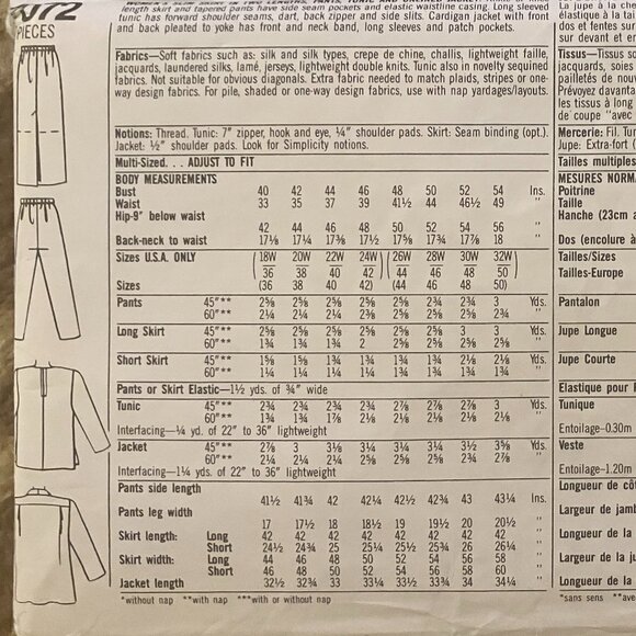 $15 FIRM Lot of 5 Plus Size Vintage Simplicity Sewing Patterns Sizes 18 to 26 - Picture 10 of 10